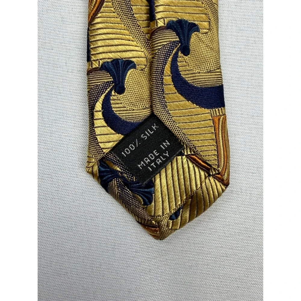 Jos. A. Bank Necktie‎ Mens Gold Signature Collection Silk Abstract Italy NEW